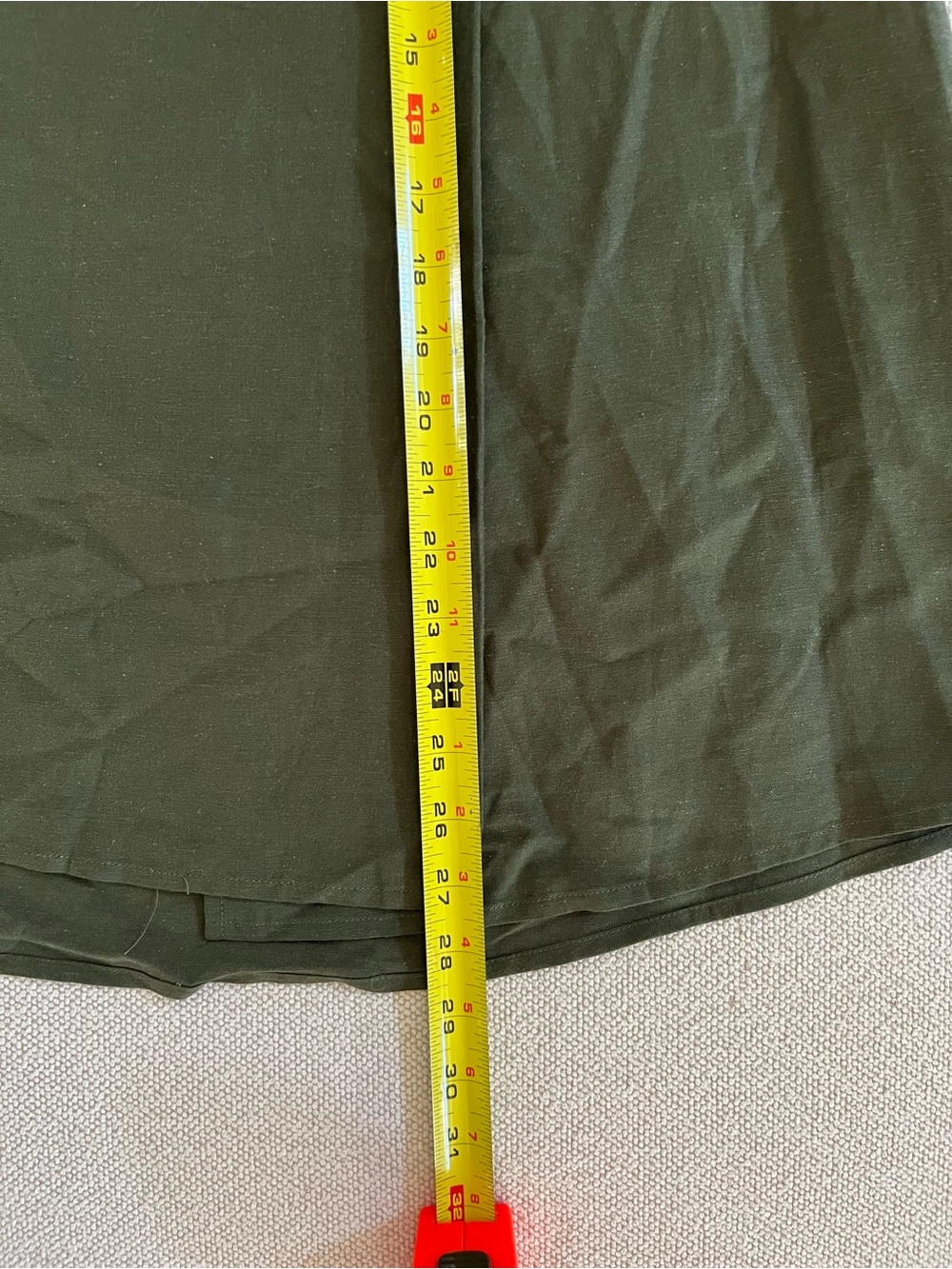 Women’s Umgee Midi Skirt Green Button Front Crossover A line New - Picture 10 of 12